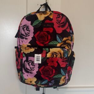 Vera Bradley Grande Laptop Backpack in the Havana Rose Pattern Butterfly Travel